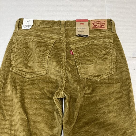 Levis Boyfriend Corduroy Pants Womens 29x30 Tan Mid Rise Relaxed Tapered Leg - Picture 4 of 12
